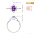 thumbnail image 4 of ANGARA Natural 0.7 Ct. Amethyst with Diamond Side Stones Ring in 14K White Gold for Women (Ring Size: 5), 4 of 9