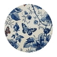 thumbnail image 4 of WYYP Flower Pattern Butterfly Pattern Vintage Round Tablecloth with Elastic Edge 100% Polyester Fiber White, 4 of 8