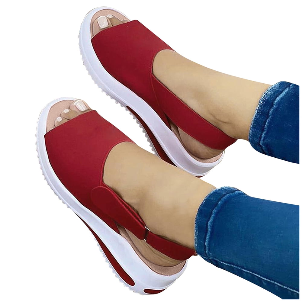 Tuscom Women's Sandals Casual Open Toe Flat Sandals Comfy Flat Shoes ...