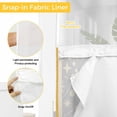 thumbnail image 3 of No Hook Shower Curtain with Snap in Liner, Gold Yellow Moon Star Waterproof Bath Curtain Double Layers with See Through Top Window, Starry Night Polka Dot on Black Hotel Shower Curtains 48x72in, 3 of 9