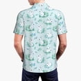 thumbnail image 4 of Balery Rabbit And Dragonfly Printed Men’s Short Sleeve Polo Shirt, Midweight Men's Shirt,Golf Polo shirts -, 4 of 9