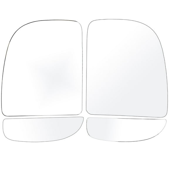 ECCPP Towing Mirror Glass 1999-2016 For Ford F-250 F-350 F-450 F-550 Super Duty 2000-2005 For Ford Excursion Manual Adjustment Left and Right Side Upper Flat and Lower Convex Glasses Tow Mirror Glass