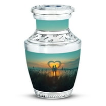 SUBSH Love's Silhouette at Sunset - Small Urn for Ashes - Small Urns for Mom - Burial Urns Urn for Ashes for Womens - Urn for Women Ashes - Urns for Adult Male (Size - 3inch,1pcs)