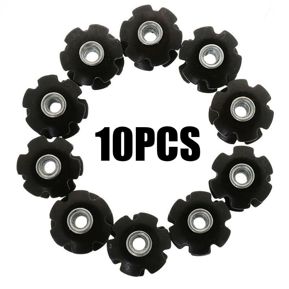 10Pcs Metal Black Bike Headset Threadless Fork Fangled Star Nut For 28