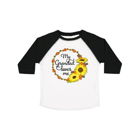 

Inktastic My Grandad Loves Me with Sunflower Wreath Gift Toddler Boy or Toddler Girl T-Shirt