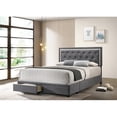 thumbnail image 2 of Lit Plateforme de Rangement en Velours Gris Foncé avec Faux Cristaux pour Jumeau, 2 of 3