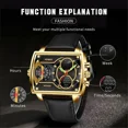 thumbnail image 2 of LIGE FOXBOX Montre Homme LED Cadran Rectangulaire Montre-Bracelet Numérique à Quartz pour Homme, 2 of 4