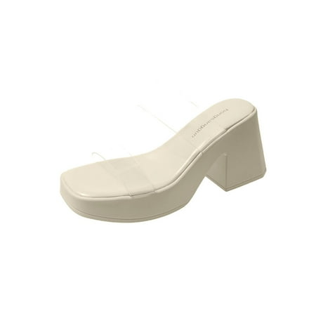 

Summer Savings Viflosae Platform Sandals Women Women s New Large Size One Line Design Transparent Strap Sandals Platform Platform High Heels Slippers