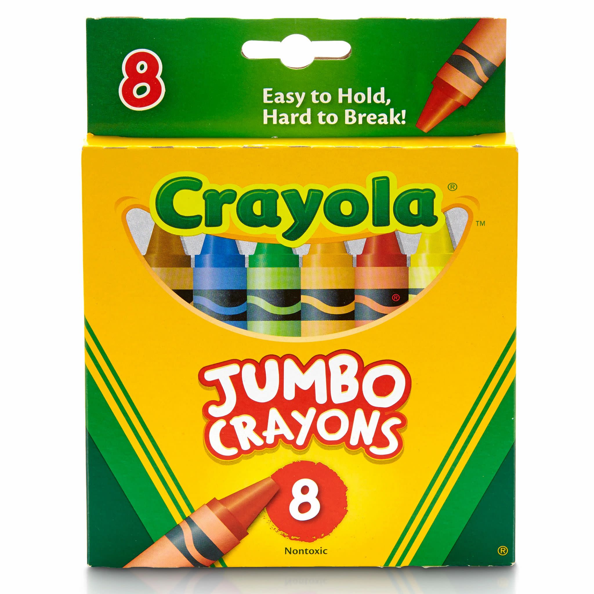 Jumbo Crayola Crayons, Jumbo Size, 0.56" x 5", 8 Assorted Colors, 8/Box
