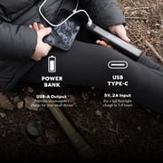 (2 pack) Swiss Tech Zuverlässig LED Flashlight with Power Bank, 6500 Lumens, Dual Power Rechargeable and AA Batteries