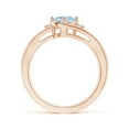thumbnail image 2 of ANGARA Natural Aquamarine and Diamond Split Shank Ring in 14K Rose Gold for Women (Size-7x5mm) | March Birthstone, Birthday, Anniversary, Jewelry Gift for Women | Natural Aquamarine Ring, 2 of 10
