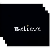 Simply Daisy 18" x 14" Believe Word Print Placemats, Set of 4