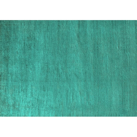 Ahgly Company Machine Washable Indoor Rectangle Oriental Turquoise Blue Industrial Area Rugs, 8' x 12'