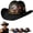 Black, variant on 250th Anniversary Patriotic Cowboy Hat – USA Flag Eagle Embroidered Western Hat for Men & Women, Adjustable Classic American Cowboy Hat for Rodeo, Parade, and Everyday Wear