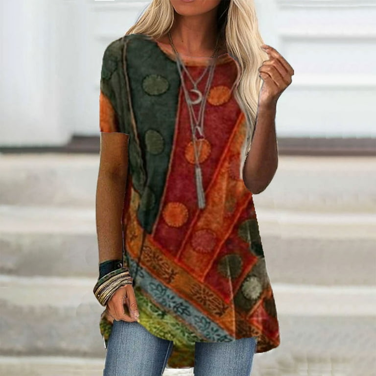 Gaecuw Cute Western Shirt for Women Tops Blouses Short Sleeve T