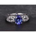 thumbnail image 2 of HeartsAndYou 2.6ct Natural Tanzanite Diamond Cross Accents Solitaire Ring 14k REAL White Gold, 2 of 9