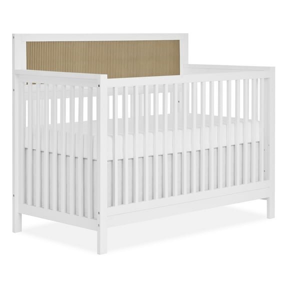 Evolur Byron Convertible Crib, White with Chestnut