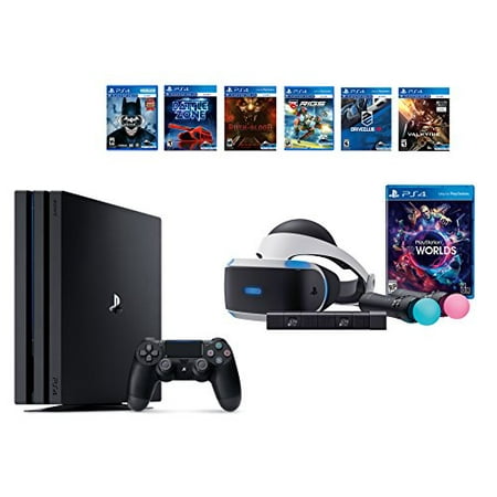 PlayStation VR Launch Bundle 8 Items:VR Launch Bundle,PlayStation 4 Pro 1TB,6 VR Game Disc Until Dawn: Rush of Blood,EVE: Valkyrie, Battlezone,Batman: Arkham VR,DriveClub,Battlezone Battlezone