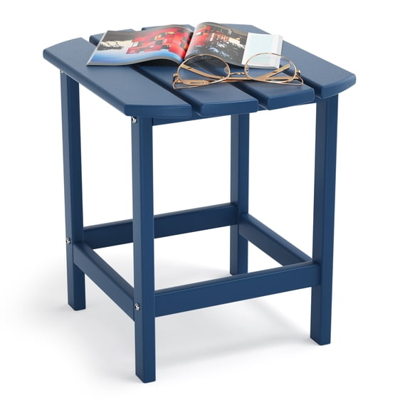 TORVA Adirondack Outdoor Garden Side Table, HDPE Recycled Plastic End Table for Patio, Garden Coffee Table Weather Resistant, Navy Blue