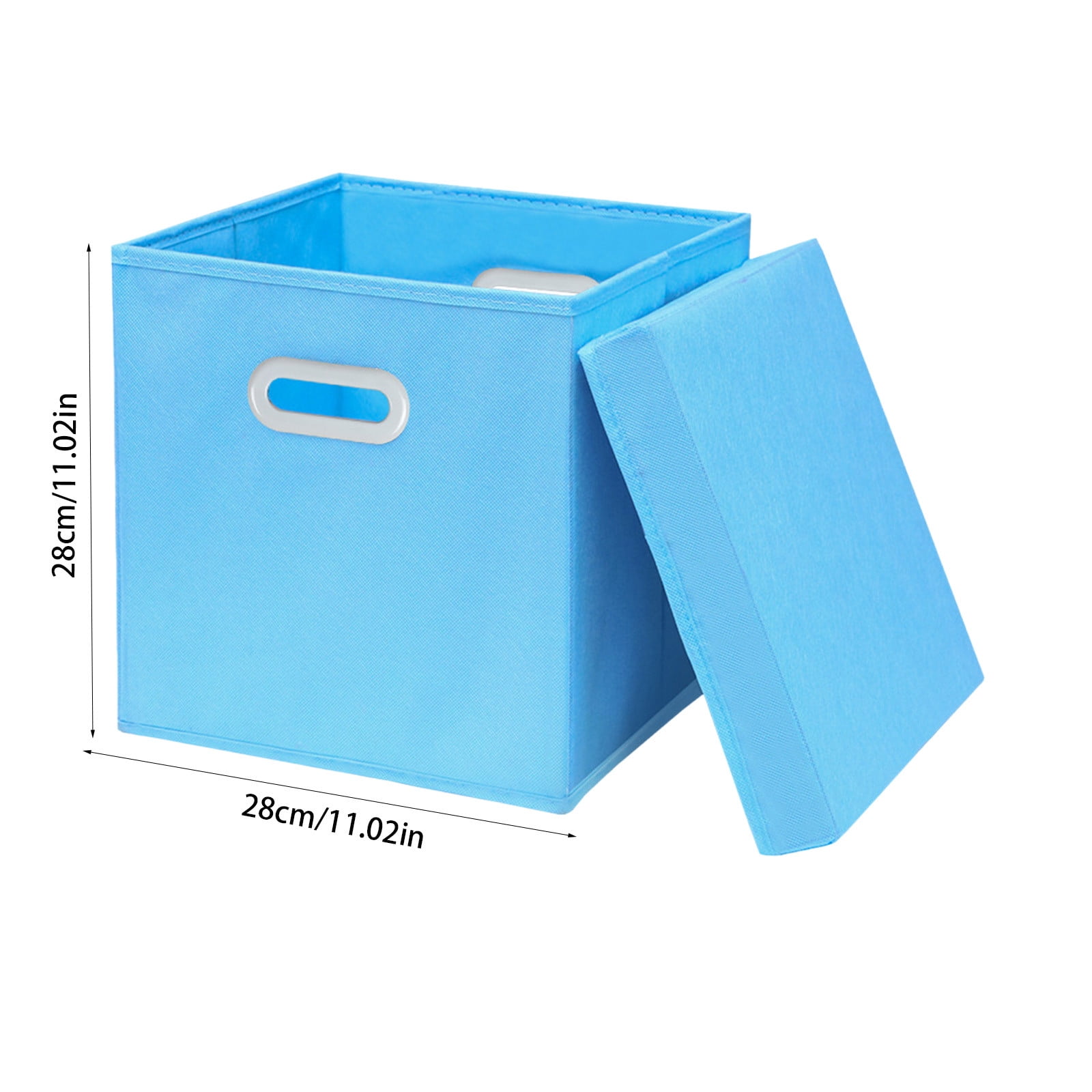 Foldable fabric storage box with lid, multifunctional organizer for clothes toys accessories, home and car drawer storage solution, compact and durable for efficient organization