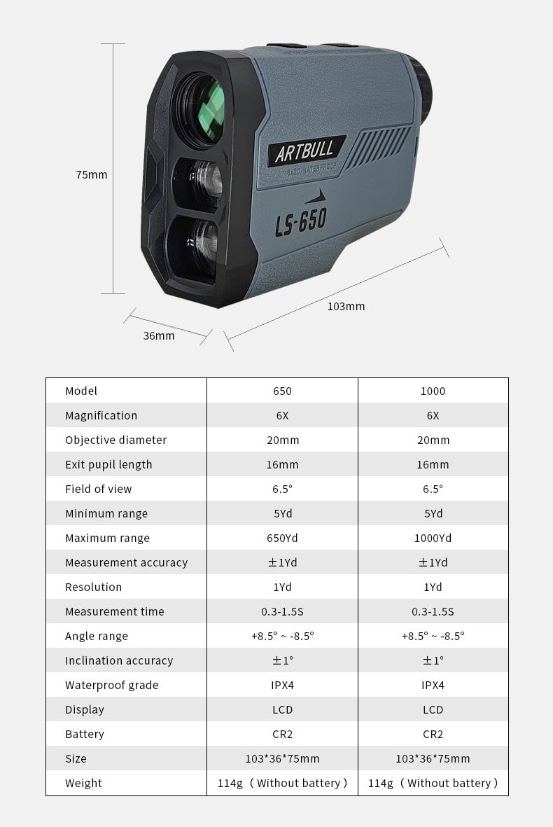 Gadget Golf Rangefinder with Slope -Range Finder for Hunting, Magnification with Flag Pole Locking Vibration, Rechargeable Battery with Magnet Stripe, Golf Accessories for Men