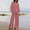 Pink, variant on Viadha Linen Set Women's Summer Suit Fashion Short Printing Color Trousers Casual Two-Piece Suit