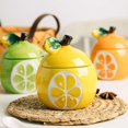 thumbnail image 4 of YISITIAN Fruit Shaped Ceramic Sugar Bowl with Lid and Spoon, Decorative Salt and Pepper Storage Jar for Kitchen Countertop, Creative Condiment Pot Set for Dining Table, Seasoning Container(Yellow), 4 of 6
