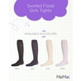 thumbnail image 2 of MeMoi Swirled Floral Girls Opaque Tights - Girls - Female, 12-14, White, 2 of 7