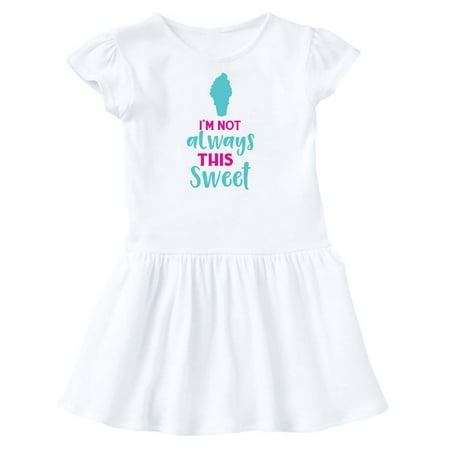 

Inktastic I m Not Always This Sweet Ice Cream - Blue Pink Gift Toddler Girl Dress