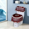 thumbnail image 3 of Qholemyo European Lace Toilet Cover With Zipper 3 Piece Bathroom Decorative Toilet Tank Cover Including Toilet Seat Cushion Soft Toilet Seat Cushion, 3 of 5