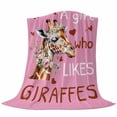 thumbnail image 6 of Giraffes Flowers Blanket Soft Cozy Warm Throw Blanket for Couch, Plush Fuzzy Flannel Fleece Blankets for Sofa, A Girl Who Likes Giraffes Elegant Animals Pink Bed Blankets Gifts for Men, 32"x48", 6 of 9