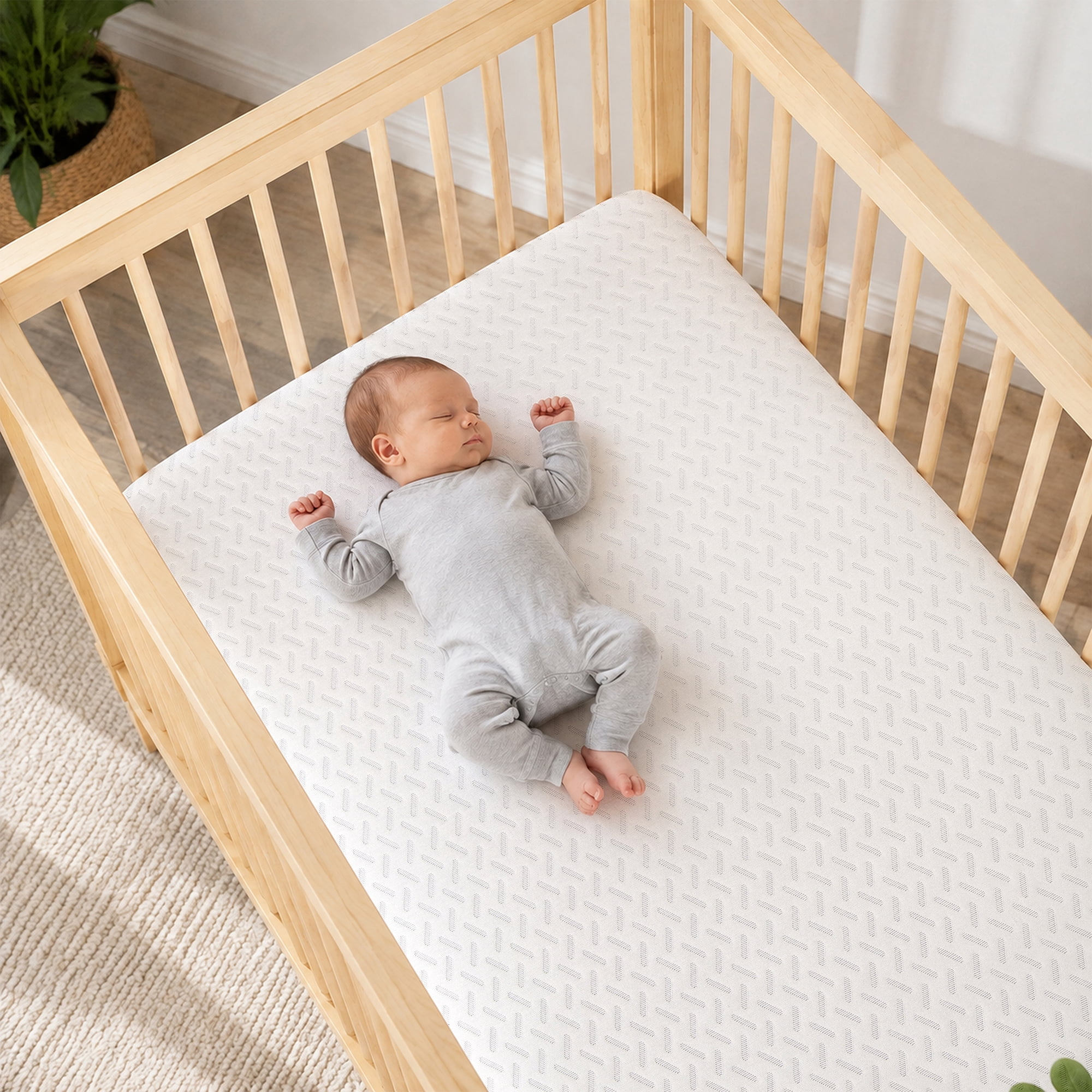Dream On Me Baby Swan 5" Premium Full-Size Crib & Toddler Mattress, GREENGUARD Gold & BSA Certified, Water-Resistant, Machine Washable Cover