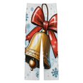 thumbnail image 4 of Christmas Bell with Red Bow Womens Pyjamas Set Button Up Pyjamas Womens with Long Sleeve Top And Wide Leg Pants V-neck Loungewear Sets, 4 of 9