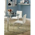 thumbnail image 5 of DeeHome White Color Leatherette 2pcs Dining Chairs Chrome Metal Legs Dining Room Side Chairs, 5 of 8