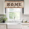 thumbnail image 2 of Barn Star Berry Valances for Windows, Rod Pocket Kitchen Valance Curtains - Soft & Washable Small Window Treatment for Living Room, Bathroom, Brown Wood Grain Home 42x12inch, 1 Panel, 2 of 9
