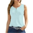 thumbnail image 2 of LSLJS Women's Summer Solid Color Round Sports Tops for Outer Wear Bottoming Slim Short Tops, Womens Tank Tops, 2 of 7