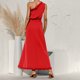 thumbnail image 5 of Vestido de mujer Sexy Un hombro Sólido Volantes Casual Vestido largo Fridja  hjkh3553, 5 of 7