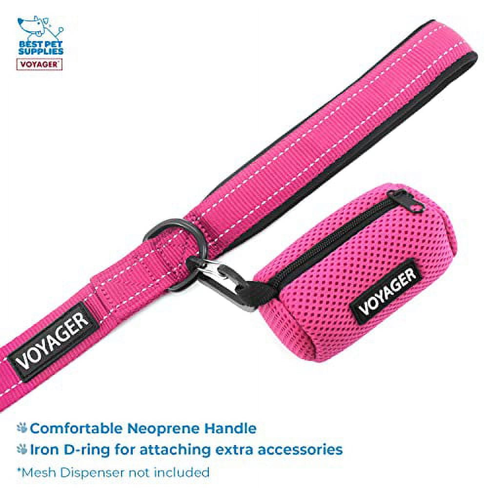 Best Pet Supplies Voyager Step-in Lock Dog Harness with Reflective Leash and Neoprene Handle, Fuchsia, Size S