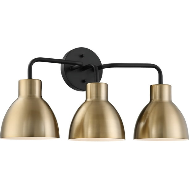 Globe Electric Alexandria 5-Piece Metal Bathroom Set, Matte Brass, 3-Light  Vanity Light, Towel Bar, Towel Ring, Robe Hook, Toilet Paper Holder, 51563  