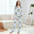 thumbnail image 6 of FORMRS Womens Pajama Set Long Sleeve Top and Pants with Pockets Soft Comfy Lounge Sleepwear, Sizes S-2XL, Blueberry Pancake Pattern, 6 of 7