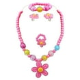thumbnail image 4 of EeaseMX Juego de 2 joyas de plástico con diseño de flores, collar, pulsera, anillo y pendientes, joyería de dibujos animados, recuerdo de fiesta para niñas y niños., 4 of 8