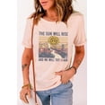 thumbnail image 1 of ABPHQTO Camiseta rosa con estampado de letras The Sun Will Rise And We Will Try Again para mujer, 1 of 5