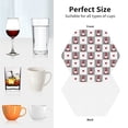 thumbnail image 6 of Honeii Gnomes and Hearts print Leather Coaster Set of 4, ideal for safeguarding your furniture from drinks spills and effortless cleanup-Hexagon, 6 of 6