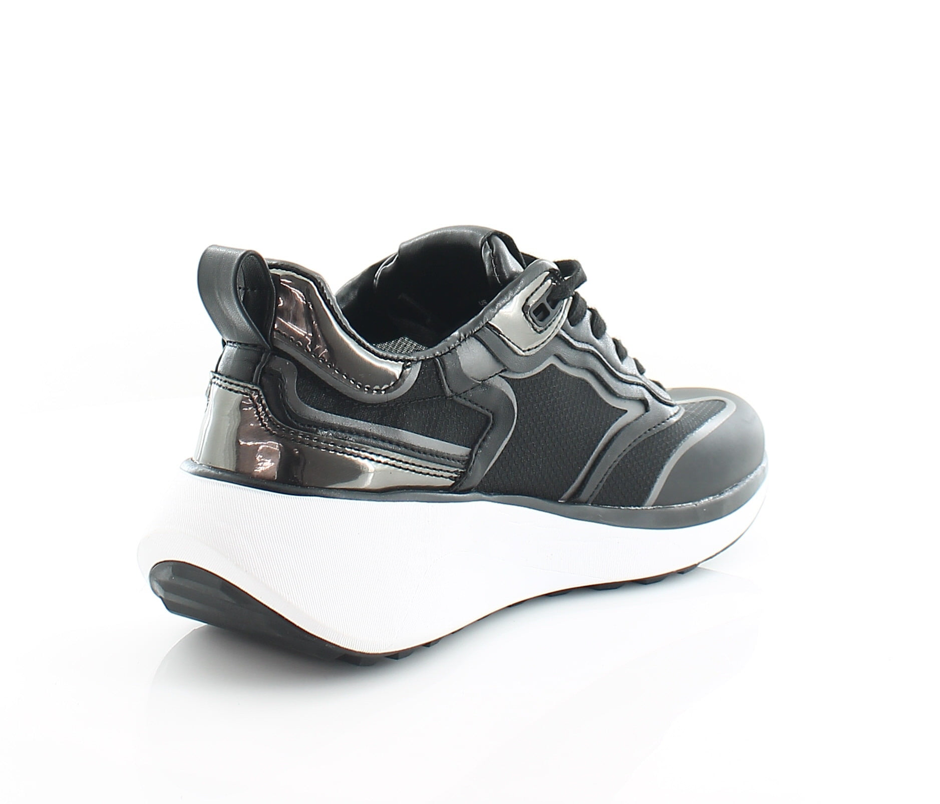 DKNY Womens Aki-Lace Up Sneaker, Adult, Black/Gunmetal, 6.5 M US