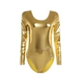 thumbnail image 7 of Miqool Women's Long Sleeve Metallic Bodysuits Shiny Leotards One Piece Thong Bodysuits Rave Clubwear for Gymnastics Ballet Dance, 7 of 7