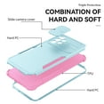 thumbnail image 2 of SaniMore for Samsung Galaxy A33 5G (6.4" 2021) Case, [Sliding Camera Window] Wireless Charging Shockproof Drop Resistant Hybird PC TPU Anti-slip Heavy Duty Protective Shell, Green+Pink, 2 of 7