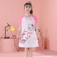 thumbnail image 1 of Pijamas infantiles de verano para niñas, lindos pijamas de manga corta con cuello redondo de dibujos animados, ropa de hogar holgada y delgada para niñas de talla mediana y niños mayores, 1 of 2