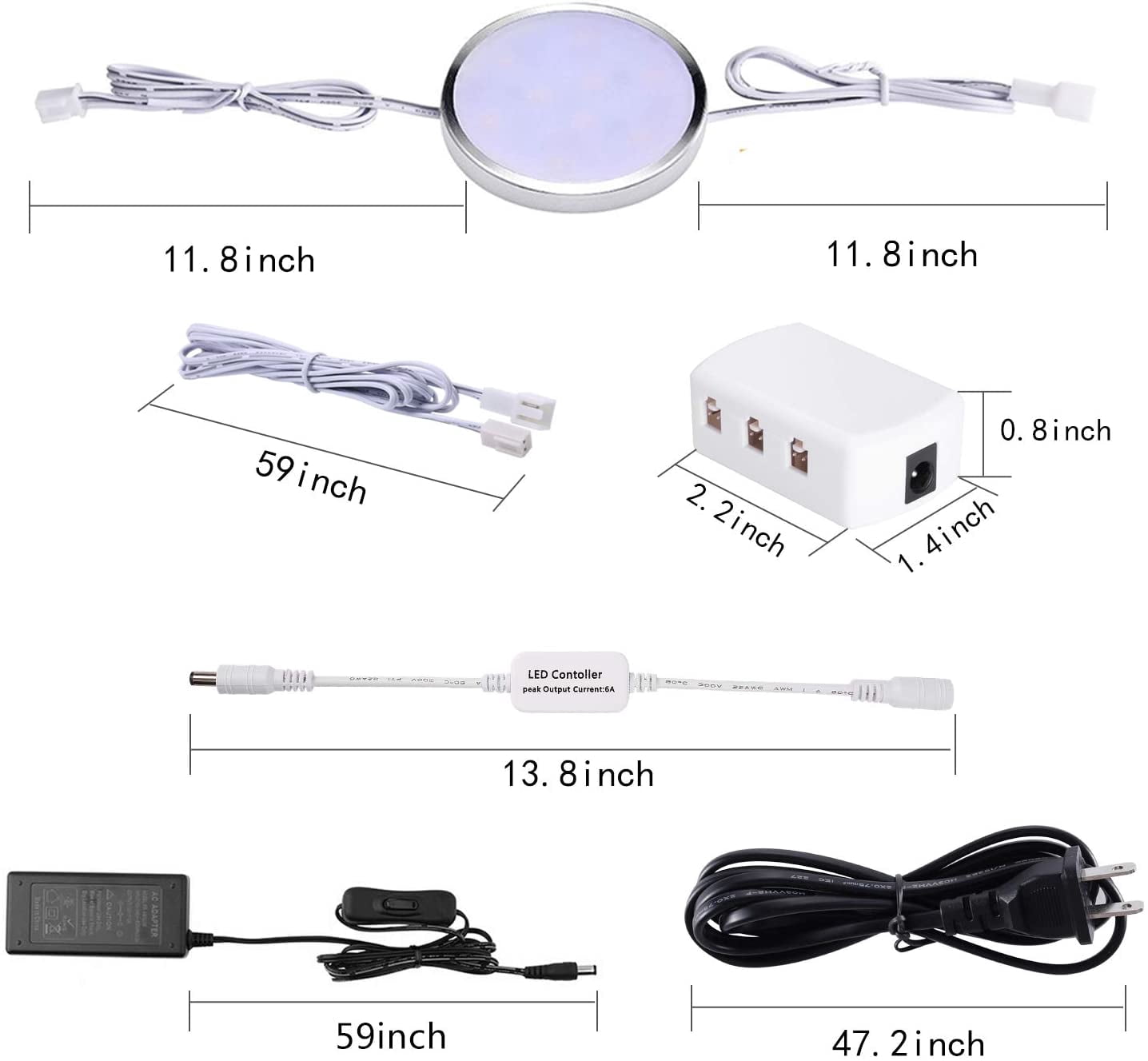 Antoten 2.4-Inch Dimmable LED Under-Cabinet Lights, 10-Count, Warm White