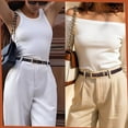 thumbnail image 4 of 3 Pcs Womens Leather Thin Belts Fashion Skinny Belt for Jeans Dresses, 4 of 11