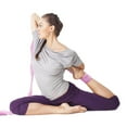 thumbnail image 4 of Pink 10' Extra-Long Cotton Yoga Strap with Metal D-Ring, 4 of 7